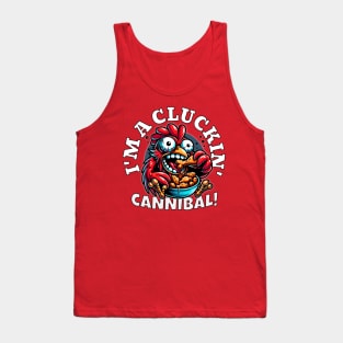 Crazy Chicken Eating Fried Chicken Tank Top